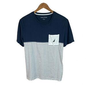TS171 Mens Nautica Nautical Preppy Striped Pocket T Shirt L